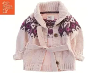 Lyserød cardigan med mønstret strik fra H&M (str. 74)