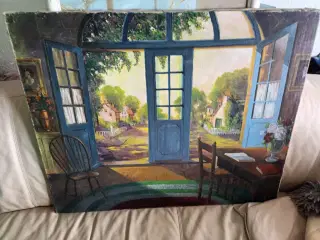 STORT SMUKT MALERI AF SVEND JOHANSEN 81X66 CM