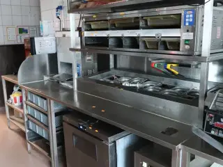 Rustfri stålbord med køleenhed uden varmeskab