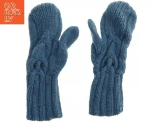 Blå strikkede vanter (str. 27 cm)