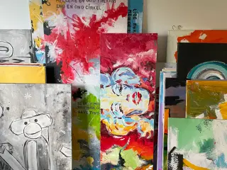 IKEA lamper samt akryl på lærred