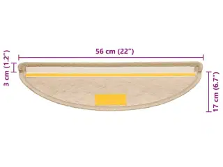 Selvklæbende trappemåtter 15stk. 56x17x3cm sisal-look sandfarve