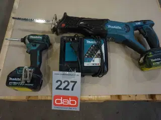 Makita slagskruetrækker og bajonetsav med to batterier og lader