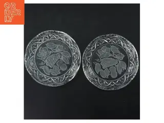 Krystal fade med frugt design (str. 2 stk Ø 15 cm)