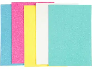Mosgummi, A5, ark 148x210 mm, tykkelse 2 mm, ass. farver, 5ark/ 1 pk.