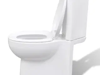 Keramisk hjørnetoilet hvid