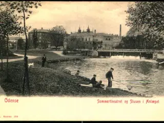 Odense - Sommertheateret og Slusen i Anlæget - C. St. 276 - Ubrugt