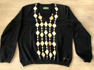 DAME - golf-cardigan m/harlekinsmønster
