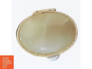 Vintage smykkeskrin med Onyx Sten låg (str. 3,5 cm)