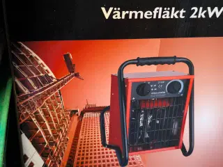 Helt ny Varmeblæser 2 KW. 230 volt