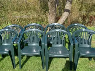 Havestole 8 stk. grønne Aquarius plaststole