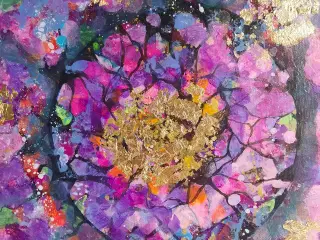 Akrylmaleri på lærred 40x40 cm