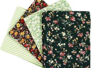 Patchworkstof, str. 45x55 cm, 100 g, grøn, 4stk./ 1 bdt.