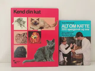 2 stk kattebøger: Kend din kat og Alt om katte.