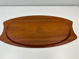 Vintage serveringsbakke / bakke i teak (SILVA)