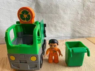 LEGO Duplo skraldebil med mand og skraldespand