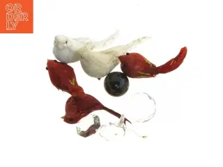 Dekorationsfugle med krystaller (str. 3-10 cm)