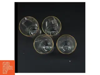 Ølglas med guldkant (str. 17 cm)