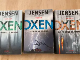 De 3 første bind i serien om Niels Oxen.