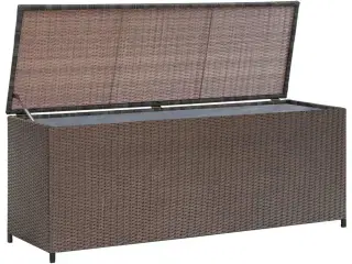 Udendørs opbevaringkasse brun 120x50x60 cm polyrattan