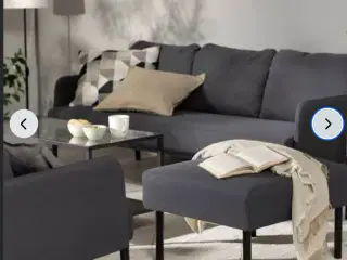 2 & 3 pers. sofa m. puf