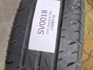 Trailerhjul med fælg 155/80R13, 1 stk.