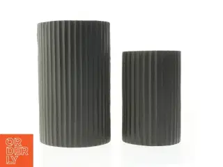Sæt af mørkegrå vaser fra Jeanne d&#39;Arc Living - JDL Home (str. 18 cm. og 23 cm)