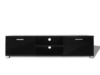 Tv-bord 140x40,5x35 cm sort højglans