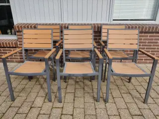 Terrasse stole i aluminium og kunsttræ