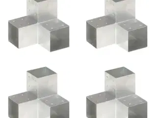 Stolpebeslag Y-form 4 stk. 101x101 mm galvaniseret metal