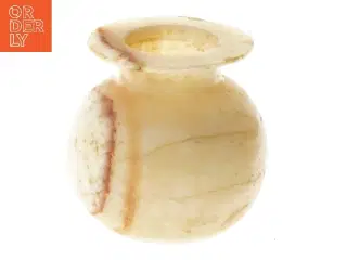 Alabast Marmor vase (str. Ø 10,5 cm længde 13 cm)