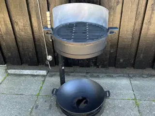 Støbejerns kul grill med indstilling højde