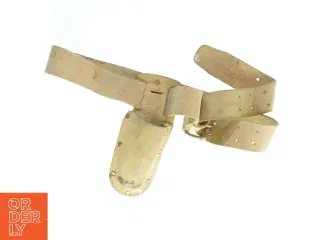 Vintage læder bælte med knivskede (str. 136 cm)