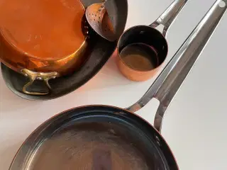 Kobber gryder og pander stk pris