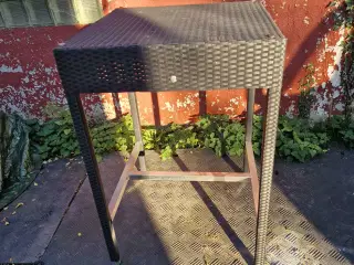 Havebarbord i sort polyrattan 