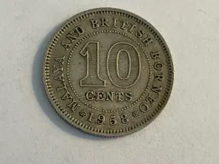 10 Cents 1958 Malaya & British Borneo