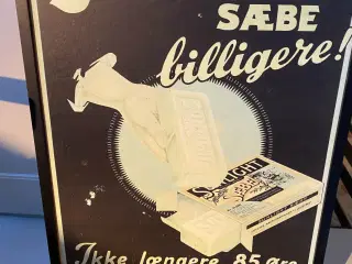 Gammel sæbereklame sælges 