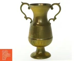 Messingvase med håndtag (str. 17 cm)