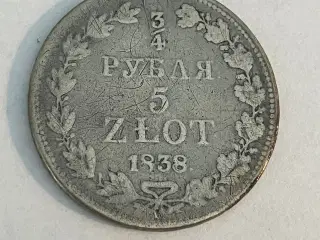 3/4 Rouble 5 Zlotych 1838