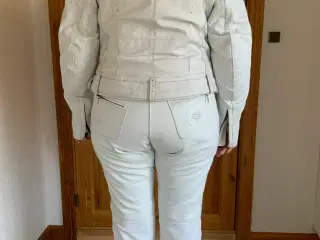 Held dame motorcykeldragt hvid