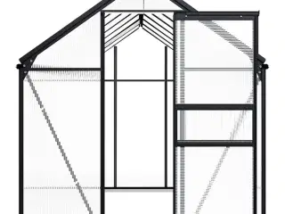Drivhus med fundamentramme 8,17 m² aluminium antracitgrå