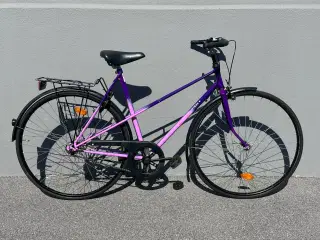 Lilla og pink Everton citybike damecykel
