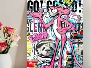 * Lærredsmaleri; Pink Panther