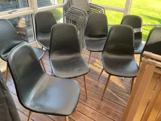 Spisebordsstole sorte læderlook  