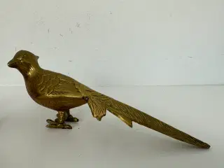 To ældre messing fugle / påfugle 