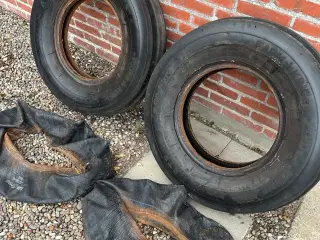 2 stk Dæk m/slanger forhjul traktor 16"