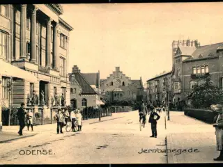 Odense - Jernbanegade - Stender 8963 - Ubrugt - Flot Kort !!