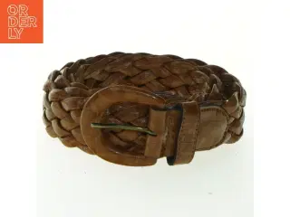 Flettet bælte i gyldenbrun læder (str. 97 cm)