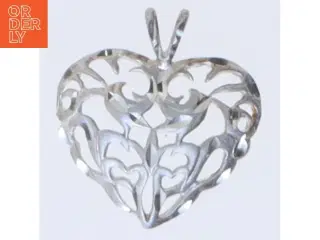 Hjerteformet filigran vedhæng, bijouteri (str. 2,5 cm)