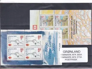 Grønland - 2 Miniark AFA 365 A - AFA 373 A - Postfrisk
